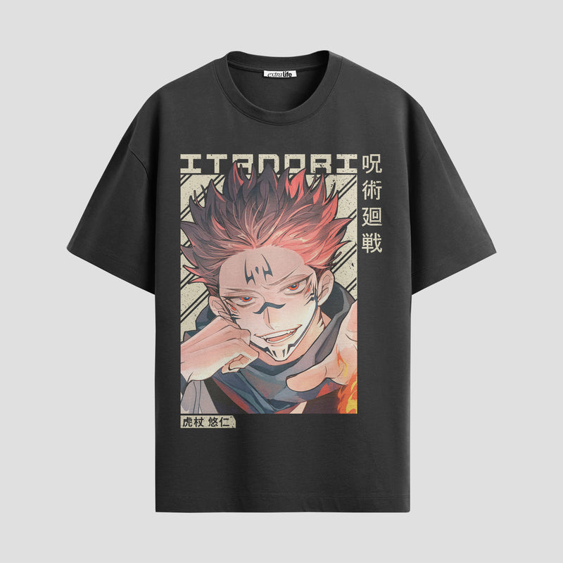 Playera urbana de anime y gaming ExtraLife MX, corte Standard Fit unisex ligero y transpirable en color Deep Black y Pure White, ropa de uso diario para gym y casual.