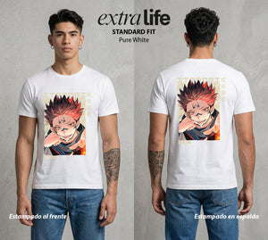 El Arte de las Maldiciones | El Caos Incarnado #04206 - Playera Standard Fit | Pure White - Foto en modelo