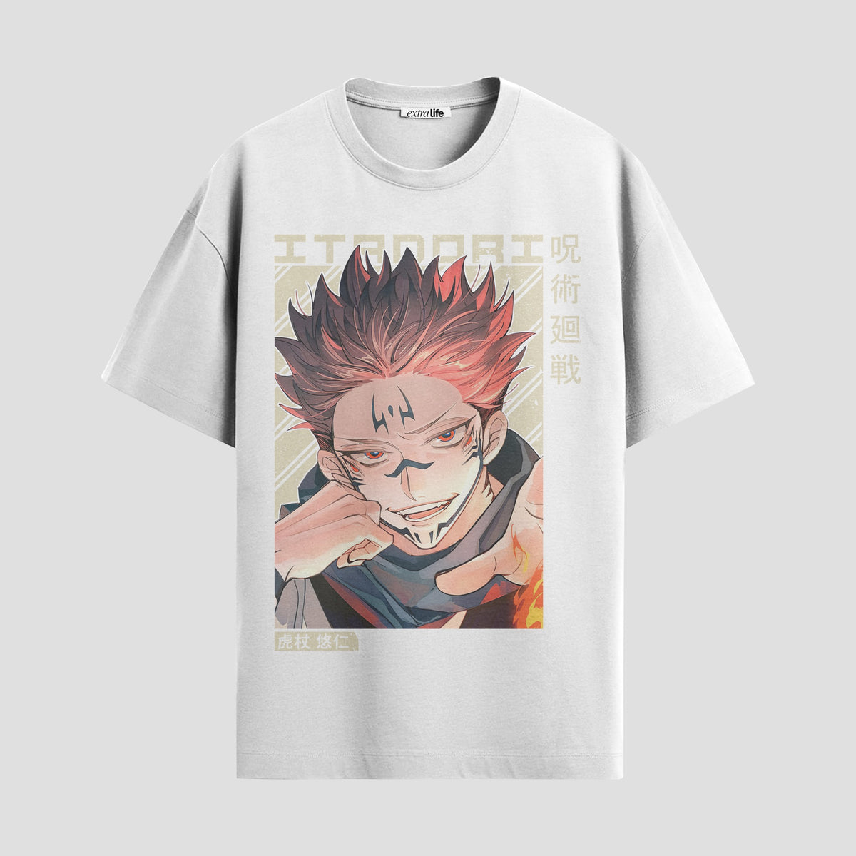 Playera urbana de anime y gaming ExtraLife MX, corte Classic Premium unisex ligero y transpirable en color Deep Black y Pure White, ropa de uso diario para gym y casual.