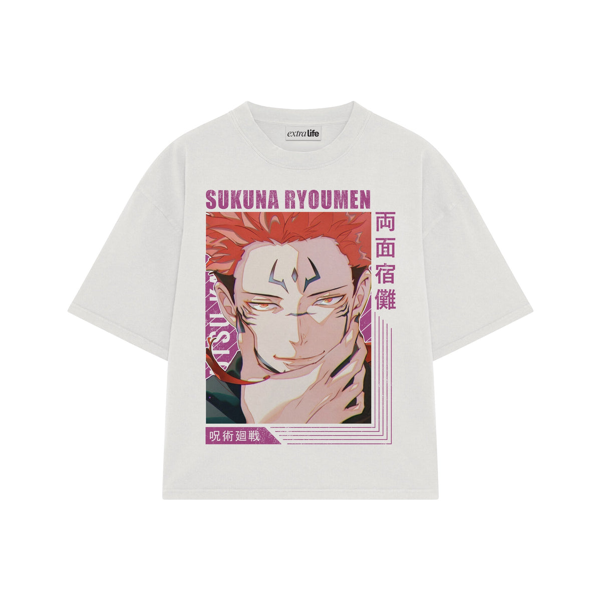 Playera streetwear premium de anime y gaming ExtraLife MX, corte oversized drop shoulder ligero y fresco en color Deep Black y Off-White, moda urbana mexicana de culto.