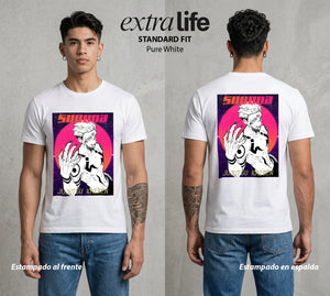 El Arte de las Maldiciones | El Rey de las Maldiciones #04209 - Playera Standard Fit | Pure White - Foto en modelo