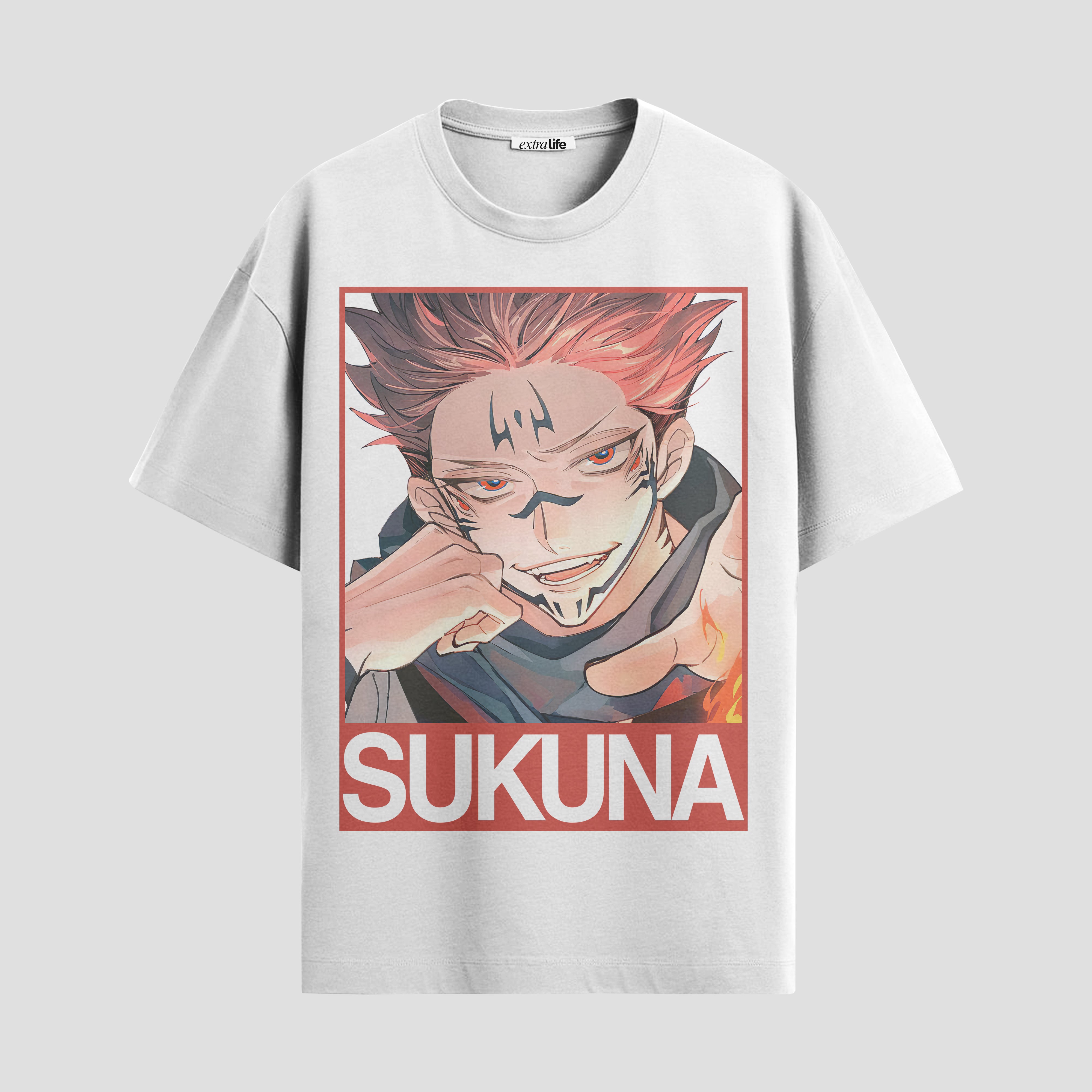 Playera urbana de anime y gaming ExtraLife MX, corte Standard Fit unisex ligero y transpirable en color Deep Black y Pure White, ropa de uso diario para gym y casual.
