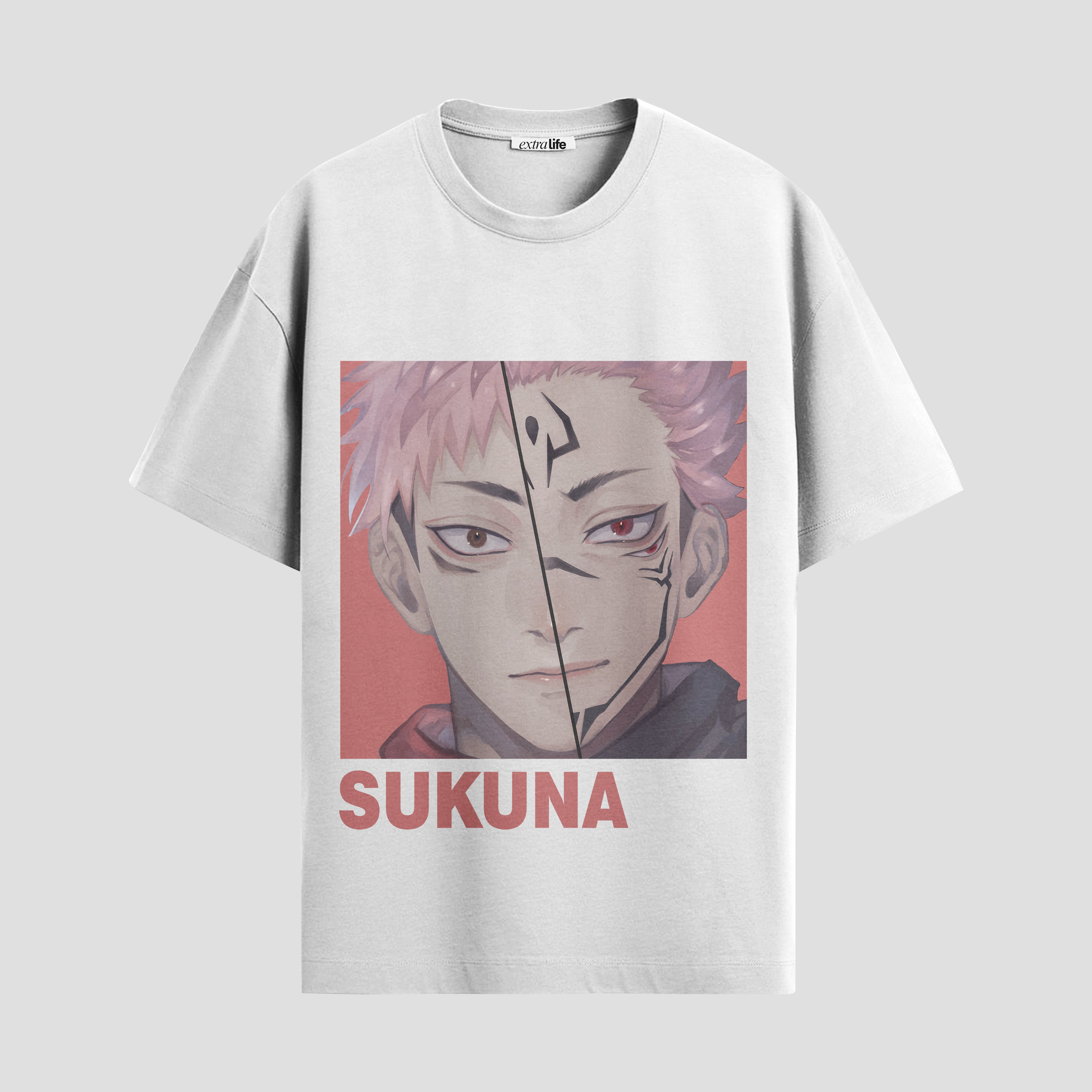 Playera urbana de anime y gaming ExtraLife MX, corte Standard Fit unisex ligero y transpirable en color Deep Black y Pure White, ropa de uso diario para gym y casual.