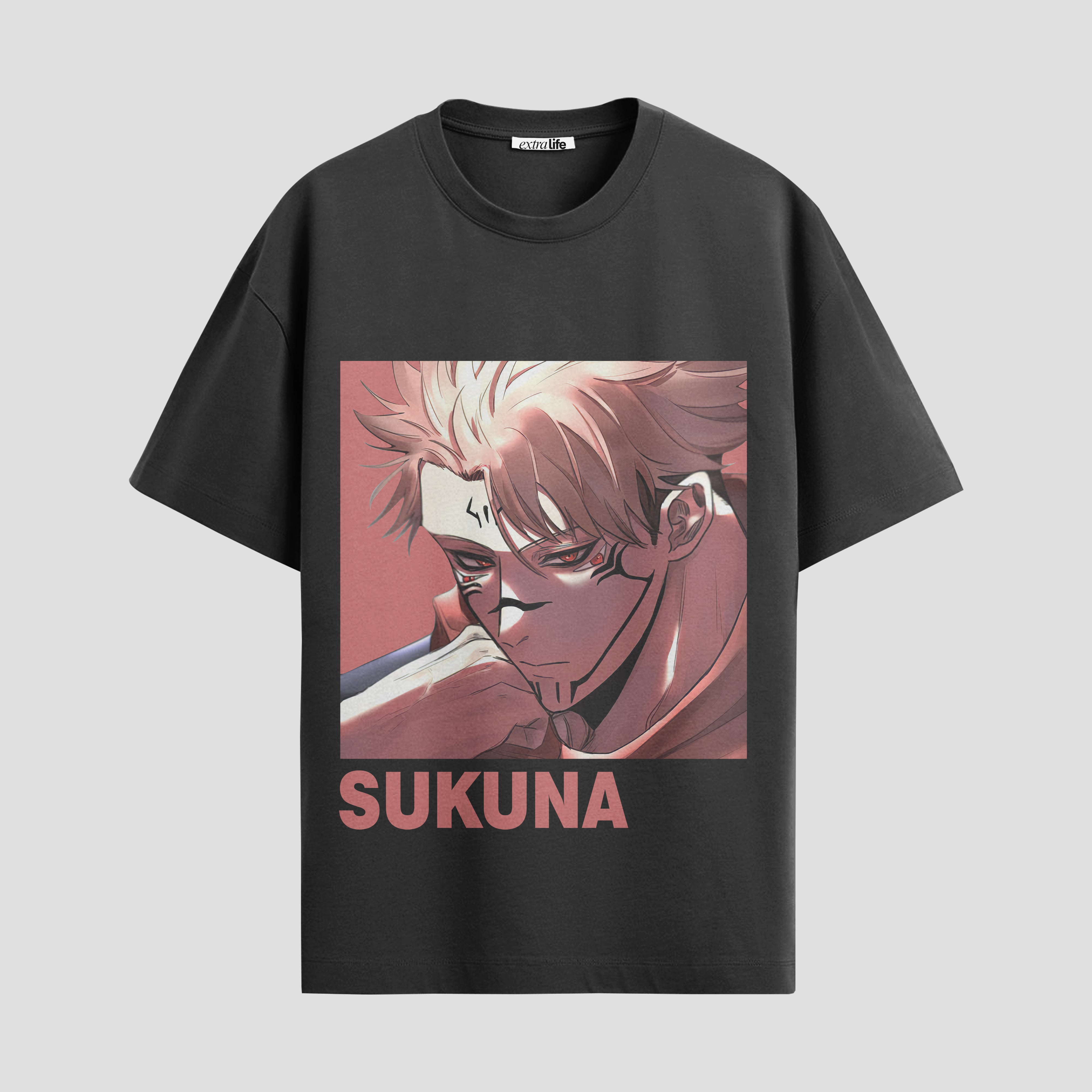 Playera urbana de anime y gaming ExtraLife MX, corte Standard Fit unisex ligero y transpirable en color Deep Black y Pure White, ropa de uso diario para gym y casual.
