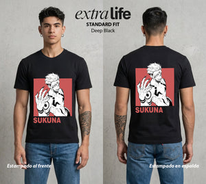 El Arte de las Maldiciones | El Ser del Caos Antiguo #04235 - Playera Standard Fit | Deep Black - Foto en modelo