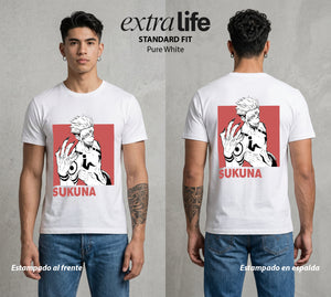 El Arte de las Maldiciones | El Ser del Caos Antiguo #04235 - Playera Standard Fit | Pure White - Foto en modelo