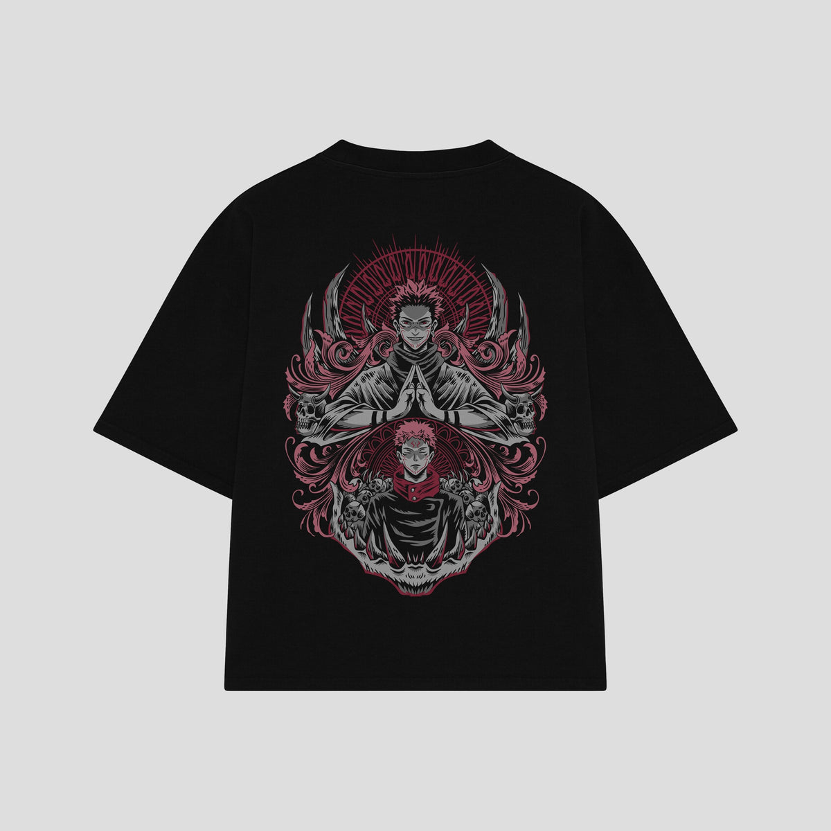 Playera streetwear premium de anime y gaming ExtraLife MX, corte oversized drop shoulder ligero y fresco en color Deep Black y Off-White, moda urbana mexicana de culto.