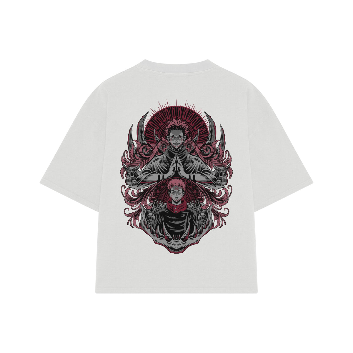 Playera streetwear premium de anime y gaming ExtraLife MX, corte oversized drop shoulder ligero y fresco en color Deep Black y Off-White, moda urbana mexicana de culto.