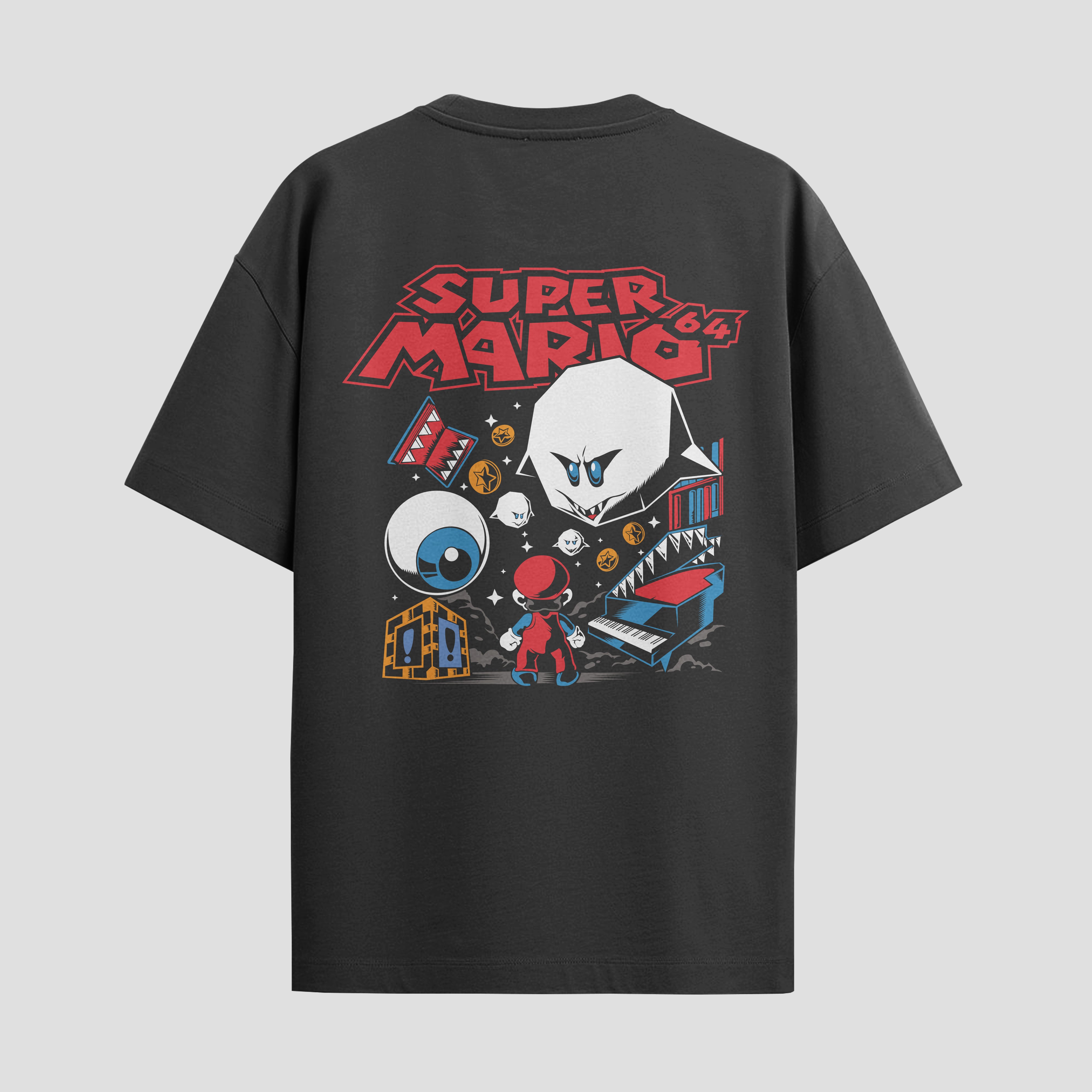 Playera urbana de anime y gaming ExtraLife MX, corte Standard Fit unisex ligero y transpirable en color Deep Black y Pure White, ropa de uso diario para gym y casual.