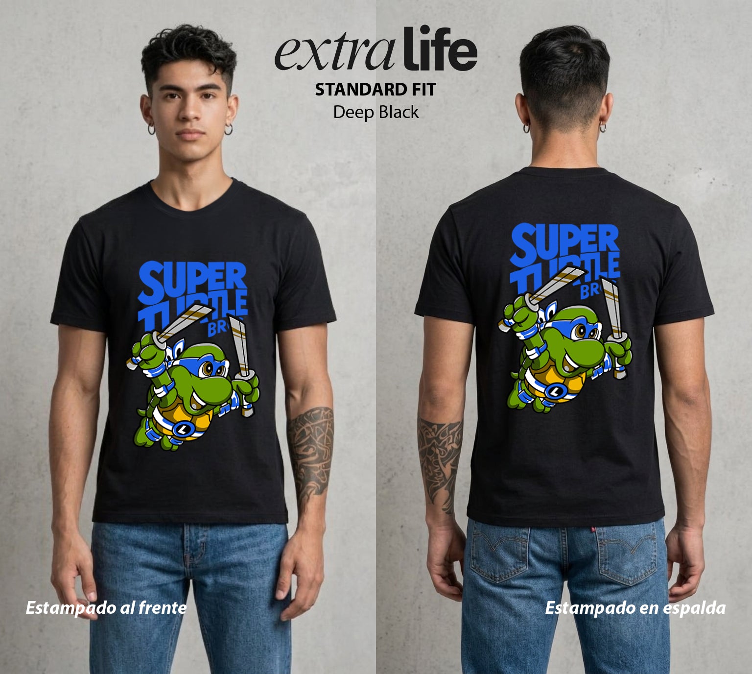 El Reino del Fontanero | El Fontanero Estelar #04247 - Playera Standard Fit | Deep Black - Foto en modelo