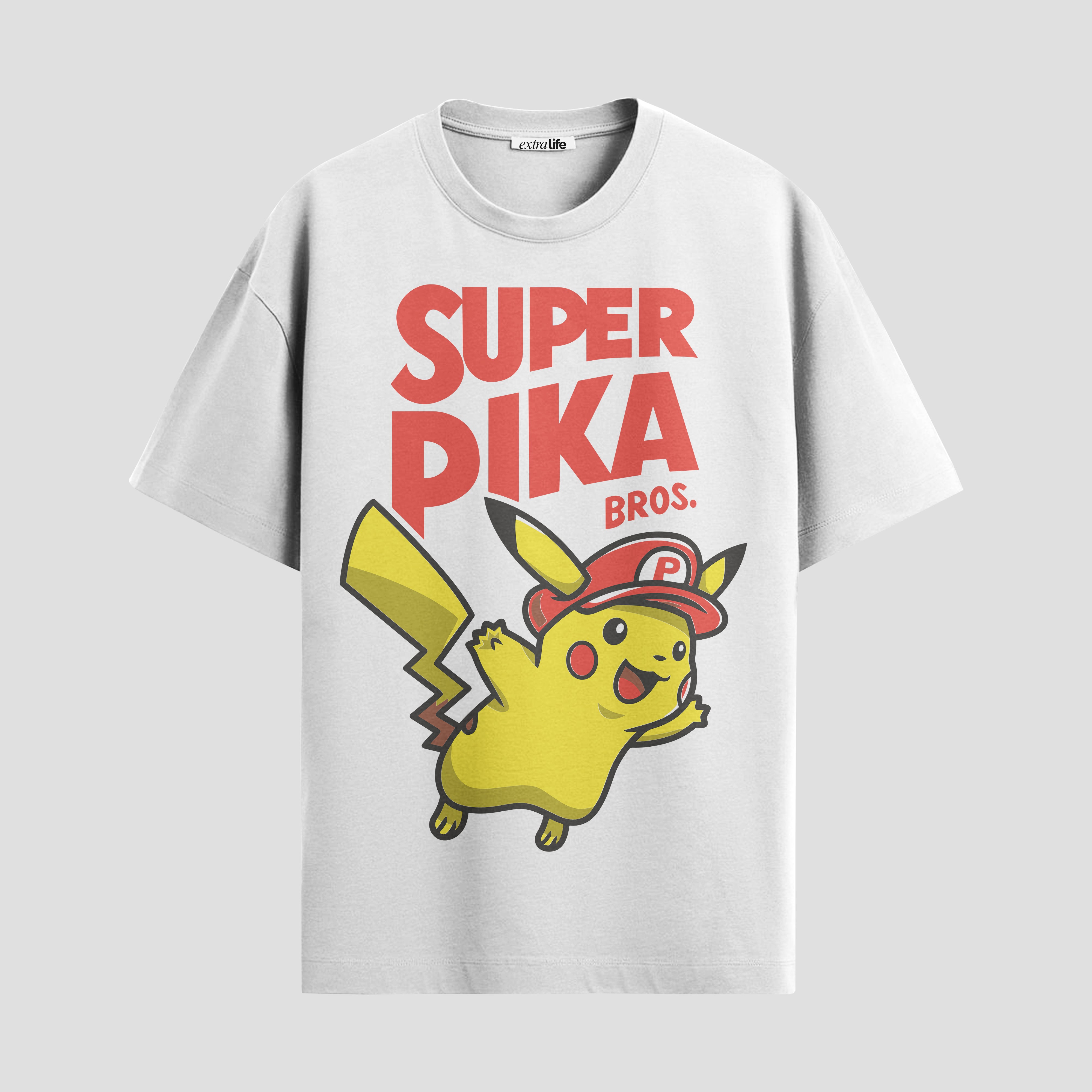Playera urbana de anime y gaming ExtraLife MX, corte Standard Fit unisex ligero y transpirable en color Deep Black y Pure White, ropa de uso diario para gym y casual.