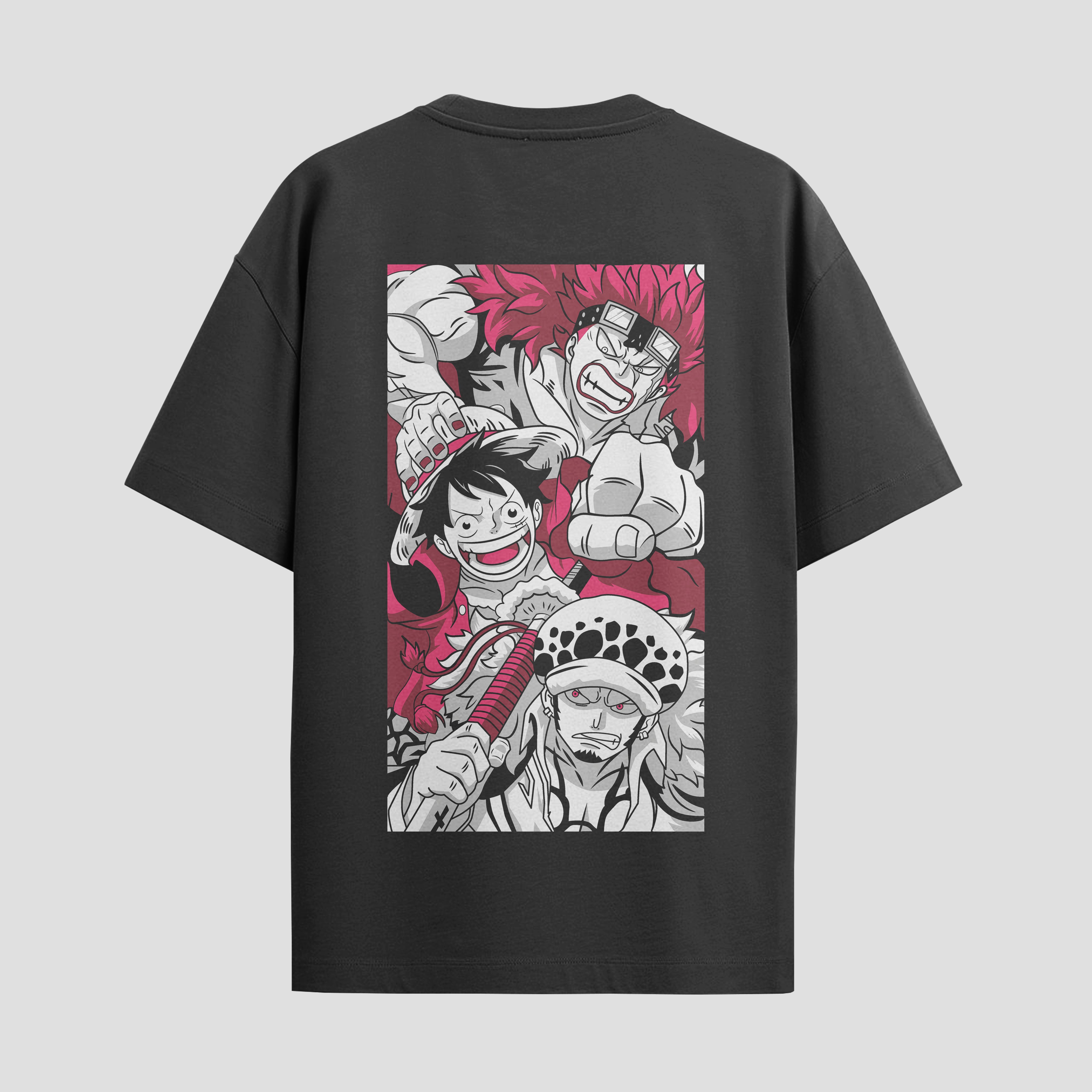 Playera urbana de anime y gaming ExtraLife MX, corte Standard Fit unisex ligero y transpirable en color Deep Black y Pure White, ropa de uso diario para gym y casual.
