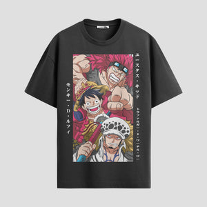 Playera urbana de anime y gaming ExtraLife MX, corte Standard Fit unisex ligero y transpirable en color Deep Black y Pure White, ropa de uso diario para gym y casual.