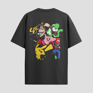 Playera urbana de anime y gaming ExtraLife MX, corte Standard Fit unisex ligero y transpirable en color Deep Black y Pure White, ropa de uso diario para gym y casual.