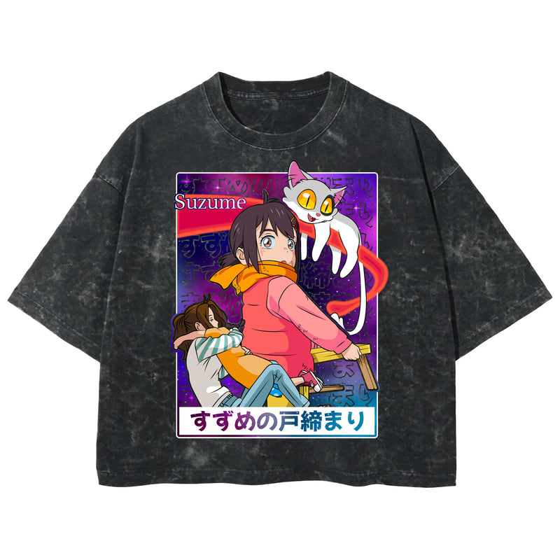 Playera streetwear premium de anime y gaming ExtraLife MX, corte boxy deluxe mineral wash heavyweight en color Acid Wash, moda urbana mexicana de culto.