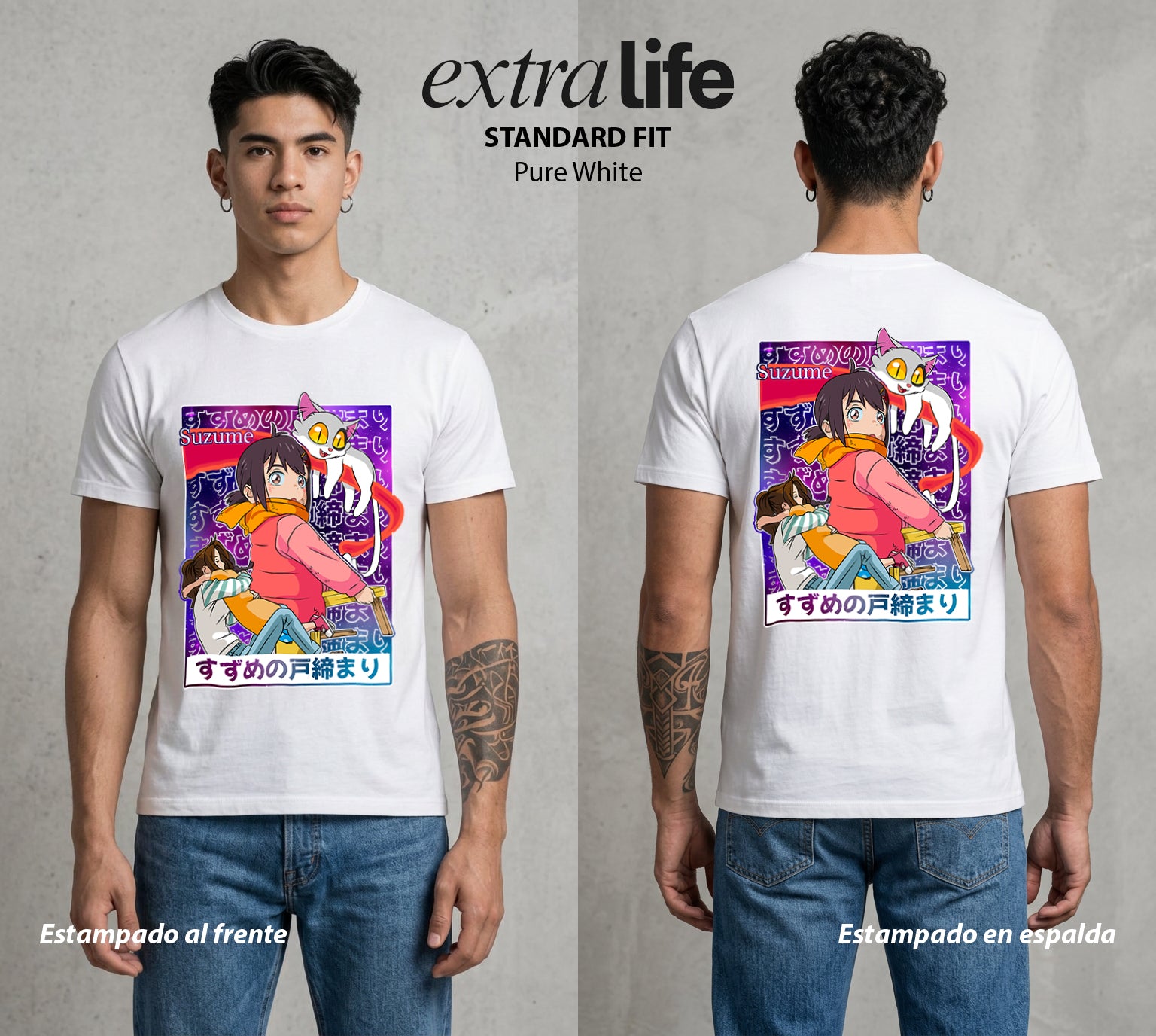 El Hilo del Destino | Los Viajeros del Espiritu #04254 - Playera Standard Fit | Pure White - Foto en modelo