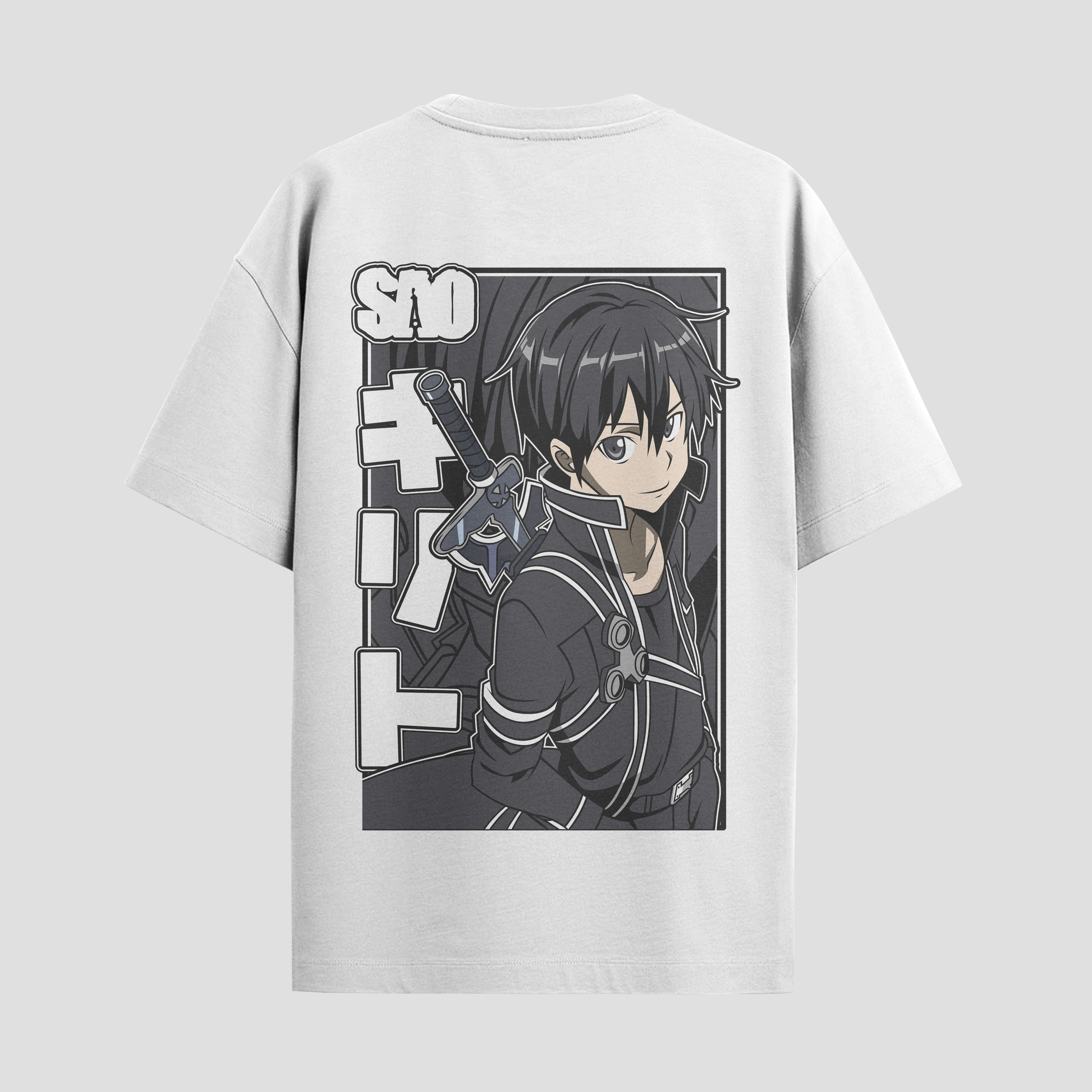 Playera urbana de anime y gaming ExtraLife MX, corte Standard Fit unisex ligero y transpirable en color Deep Black y Pure White, ropa de uso diario para gym y casual.