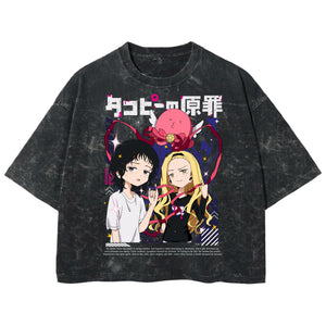 Playera streetwear premium de anime y gaming ExtraLife MX, corte boxy deluxe mineral wash heavyweight en color Acid Wash, moda urbana mexicana de culto.