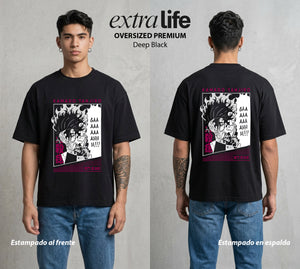Cazadores de la Noche | El Cazador del Agua #04267 - Playera Oversized Premium | Deep Black - Foto en modelo