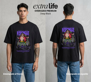 Mar de los Piratas | La Oscuridad del Mar #04268 - Playera Oversized Premium | Deep Black - Foto en modelo