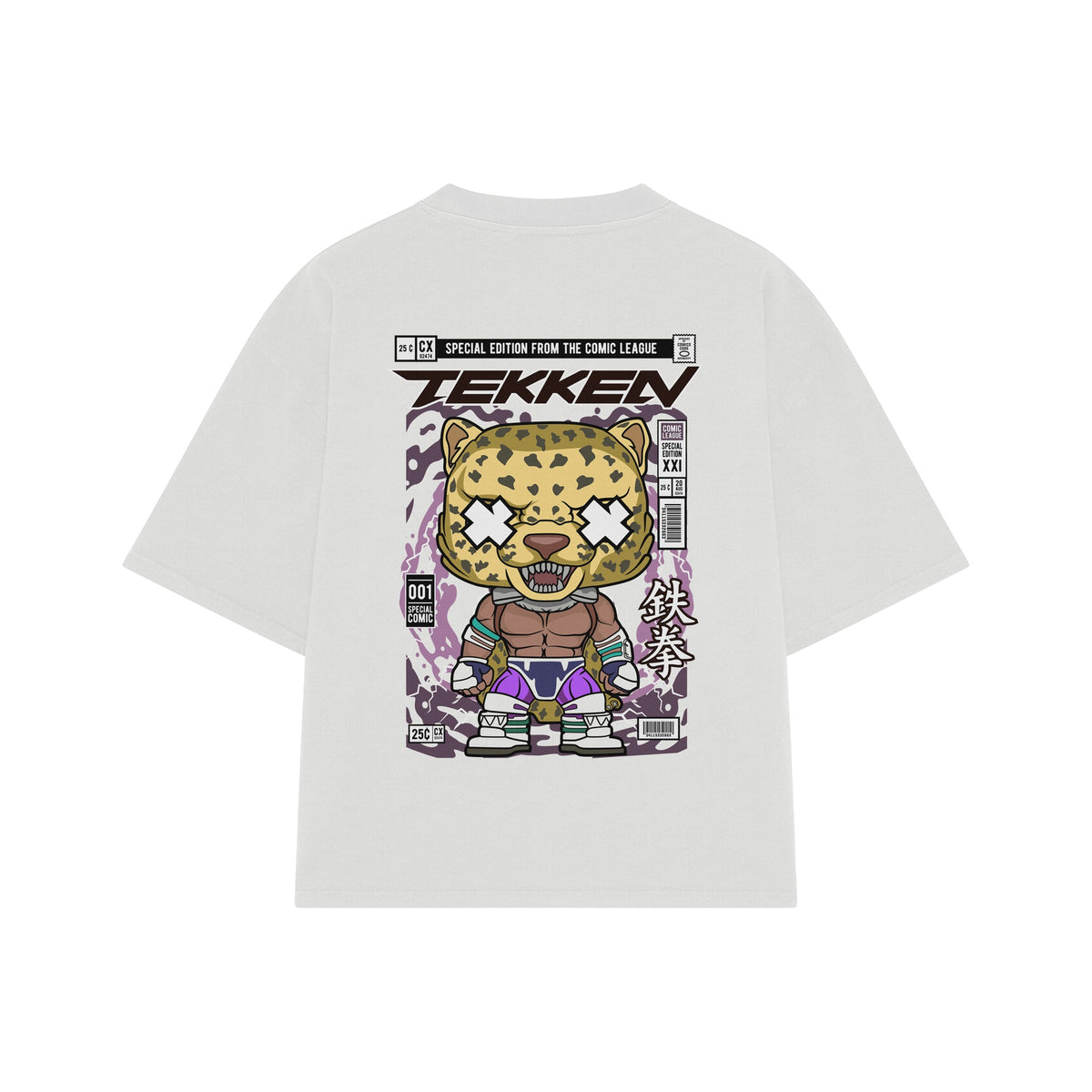Playera streetwear premium de anime y gaming ExtraLife MX, corte oversized drop shoulder ligero y fresco en color Deep Black y Off-White, moda urbana mexicana de culto.
