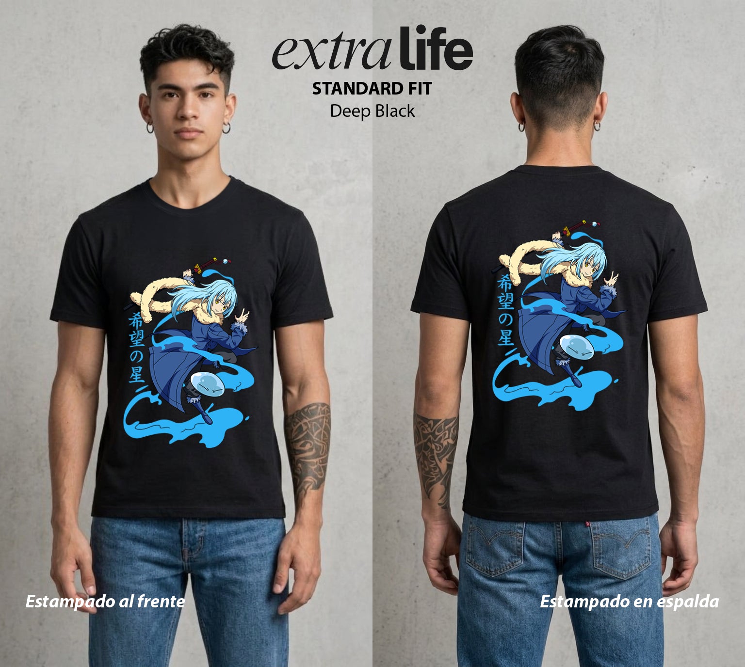 El Slime Todopoderoso | La Tempestad del Poder #04272 - Playera Standard Fit | Deep Black - Foto en modelo