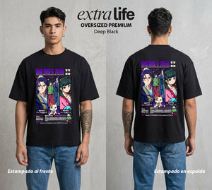 Secretos del Palacio | El Oficial y la Farmaceutica #04274 - Playera Oversized Premium | Deep Black - Foto en modelo