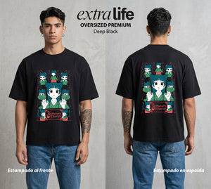 Secretos del Palacio | La Farmaceutica del Bien #04276 - Playera Oversized Premium | Deep Black - Foto en modelo