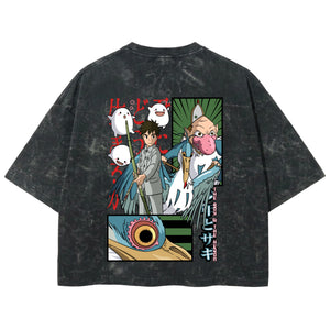 Playera streetwear premium de anime y gaming ExtraLife MX, corte boxy deluxe mineral wash heavyweight en color Acid Wash, moda urbana mexicana de culto.