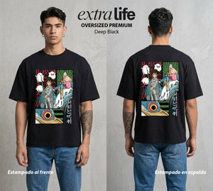 El Estudio del Viento | El Niño y la Garza #04283 - Playera Oversized Premium | Deep Black - Foto en modelo