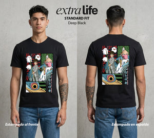 El Estudio del Viento | El Niño y la Garza #04283 - Playera Standard Fit | Deep Black - Foto en modelo