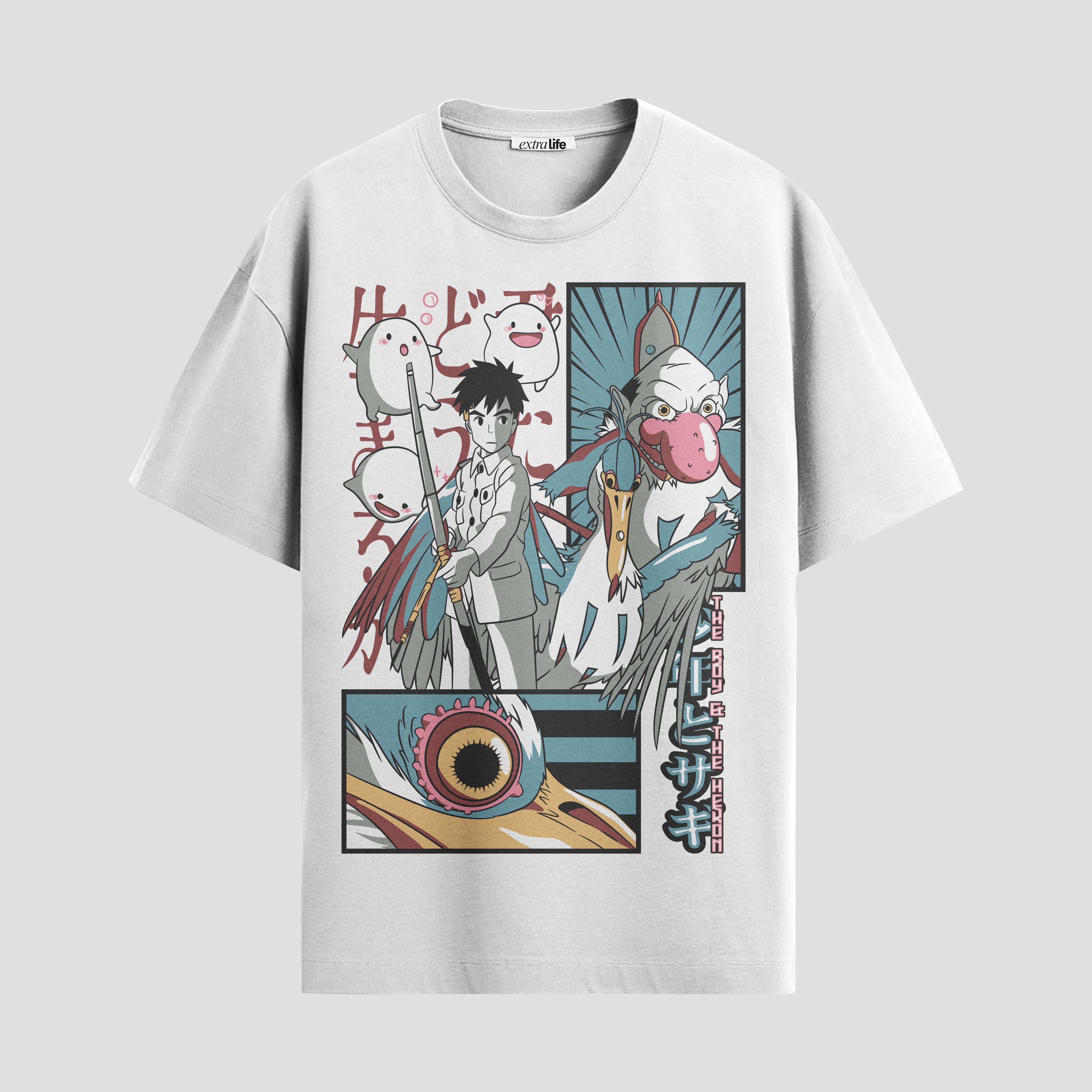 Playera urbana de anime y gaming ExtraLife MX, corte Standard Fit unisex ligero y transpirable en color Deep Black y Pure White, ropa de uso diario para gym y casual.