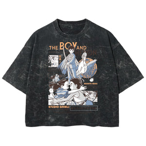 Playera streetwear premium de anime y gaming ExtraLife MX, corte boxy deluxe mineral wash heavyweight en color Acid Wash, moda urbana mexicana de culto.
