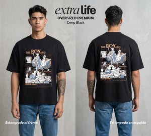 El Estudio del Viento | El Destino del Bien #04286 - Playera Oversized Premium | Deep Black - Foto en modelo