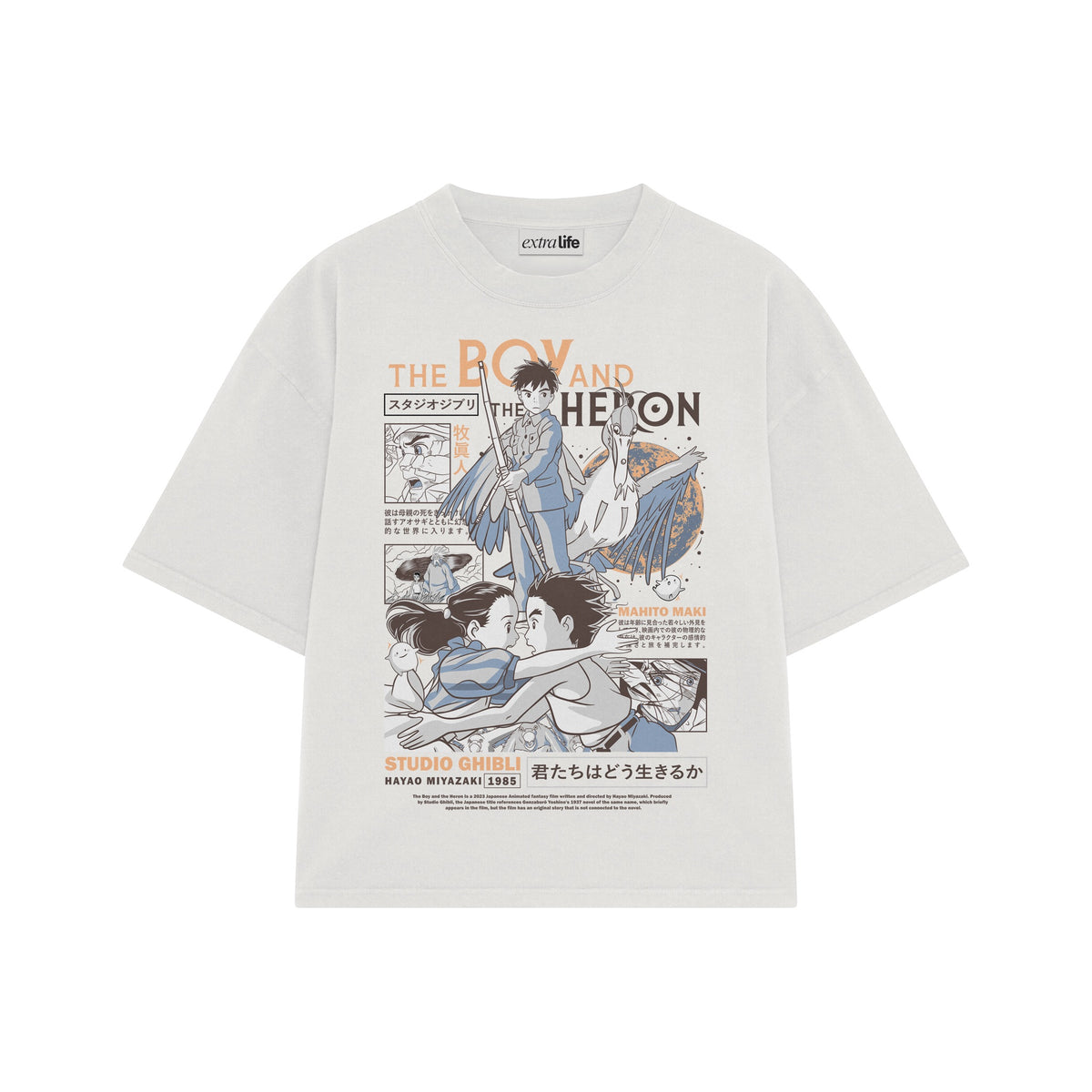 Playera streetwear premium de anime y gaming ExtraLife MX, corte oversized drop shoulder ligero y fresco en color Deep Black y Off-White, moda urbana mexicana de culto.