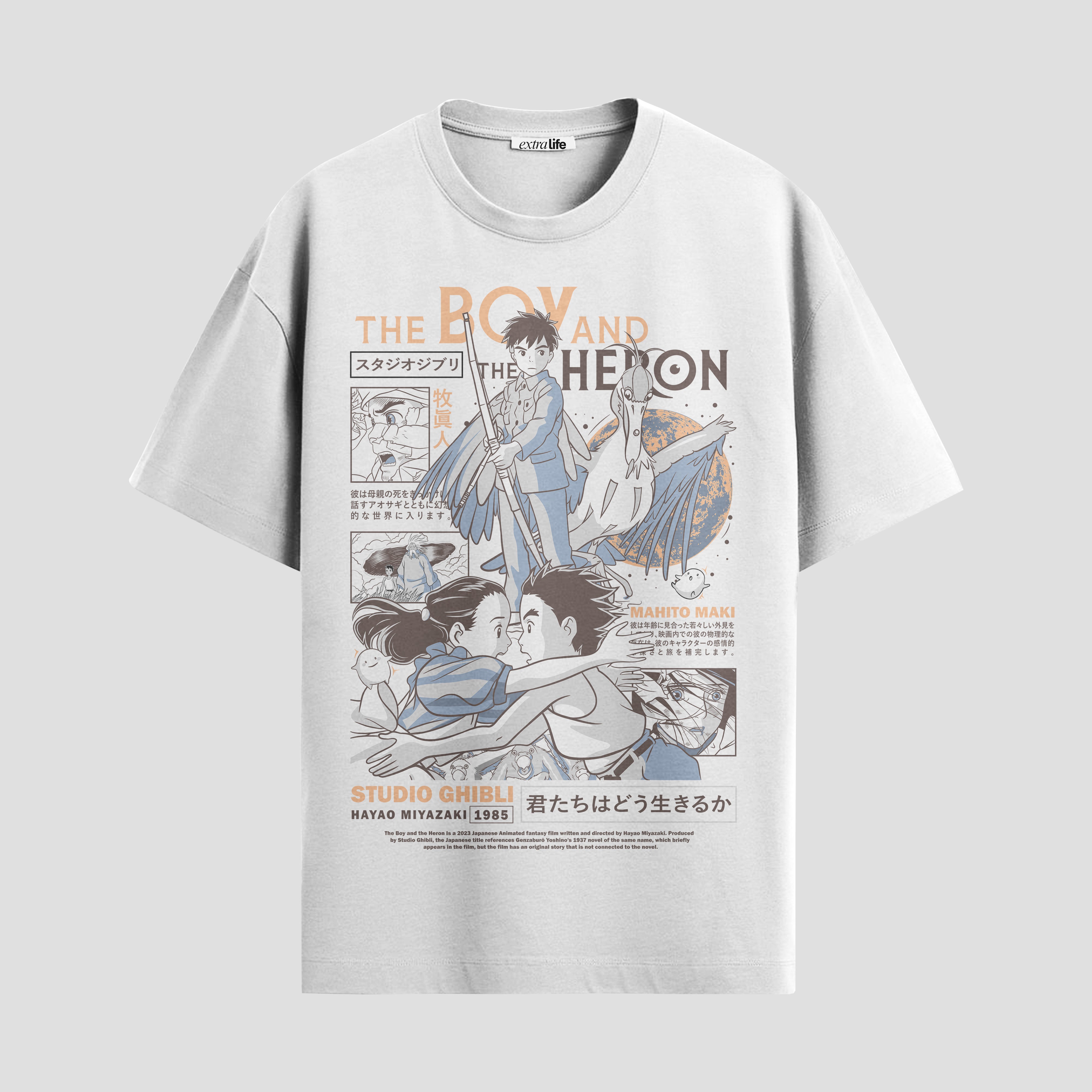 Playera urbana de anime y gaming ExtraLife MX, corte Standard Fit unisex ligero y transpirable en color Deep Black y Pure White, ropa de uso diario para gym y casual.