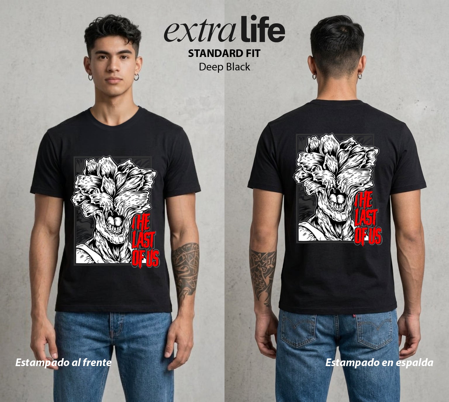 El Mundo Infectado | El Click del Bien #04292 - Playera Standard Fit | Deep Black - Foto en modelo