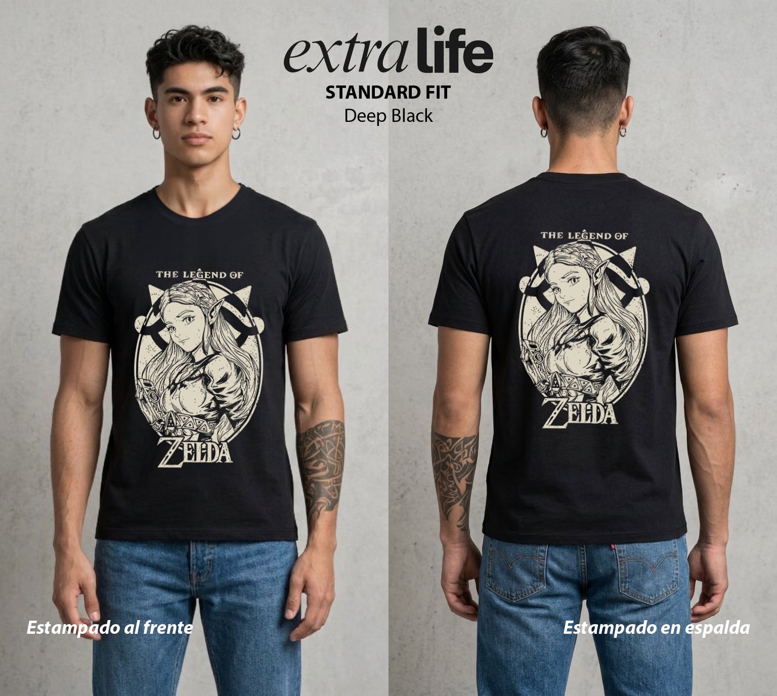 La Leyenda de la Princesa | La Sabia del Destino #04294 - Playera Standard Fit | Deep Black - Foto en modelo