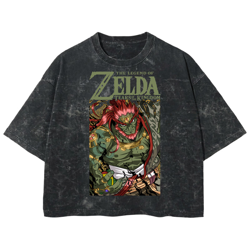 Playera streetwear premium de anime y gaming ExtraLife MX, corte boxy deluxe mineral wash heavyweight en color Acid Wash, moda urbana mexicana de culto.