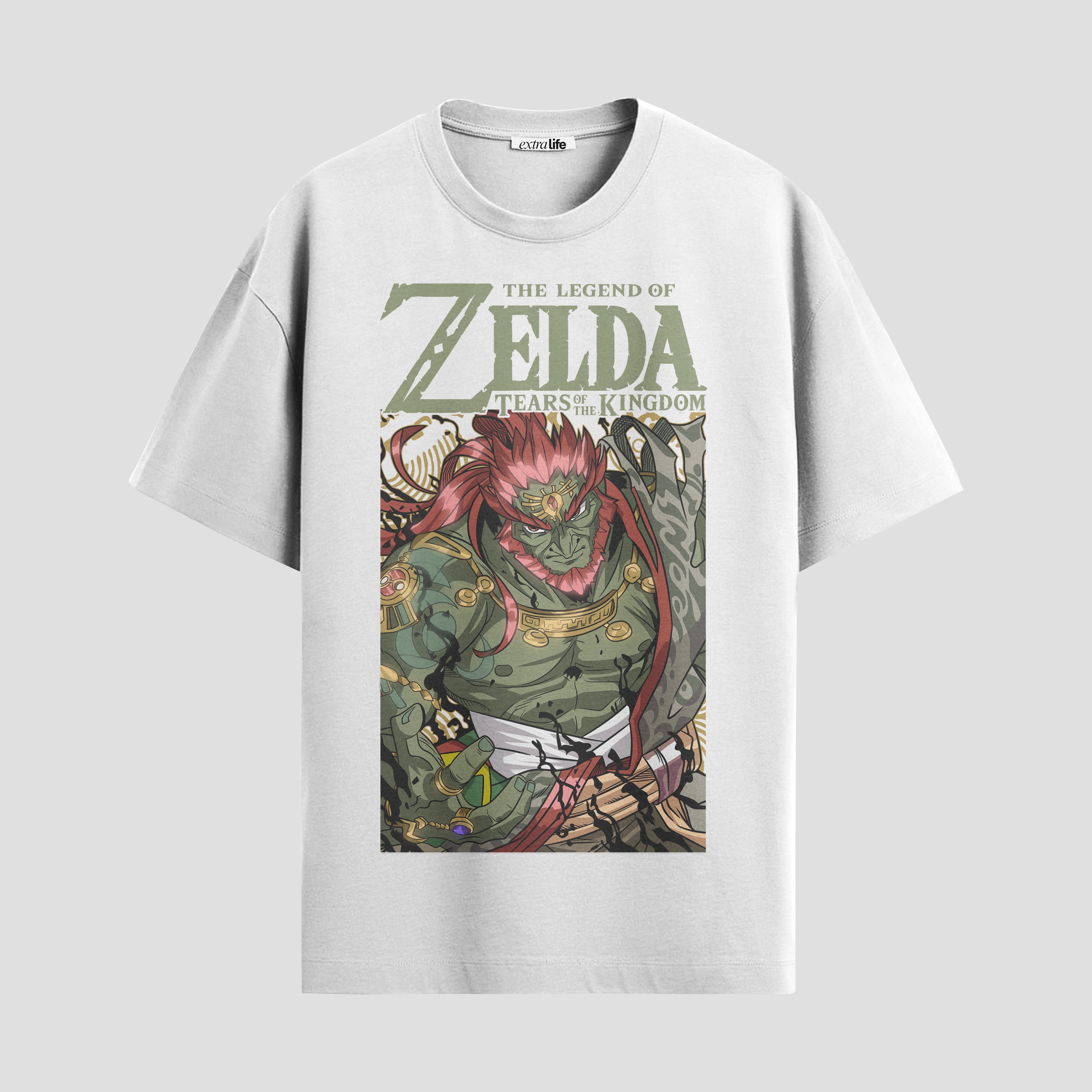 Playera urbana de anime y gaming ExtraLife MX, corte Standard Fit unisex ligero y transpirable en color Deep Black y Pure White, ropa de uso diario para gym y casual.