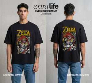 La Leyenda de la Princesa | El Rey de las Sombras #04296 - Playera Oversized Premium | Deep Black - Foto en modelo
