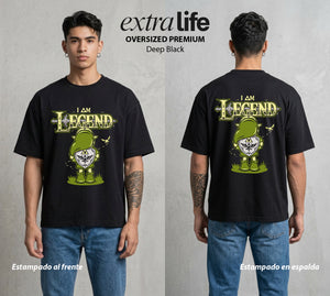 La Leyenda de la Princesa | La Princesa del Triforce #04297 - Playera Oversized Premium | Deep Black - Foto en modelo