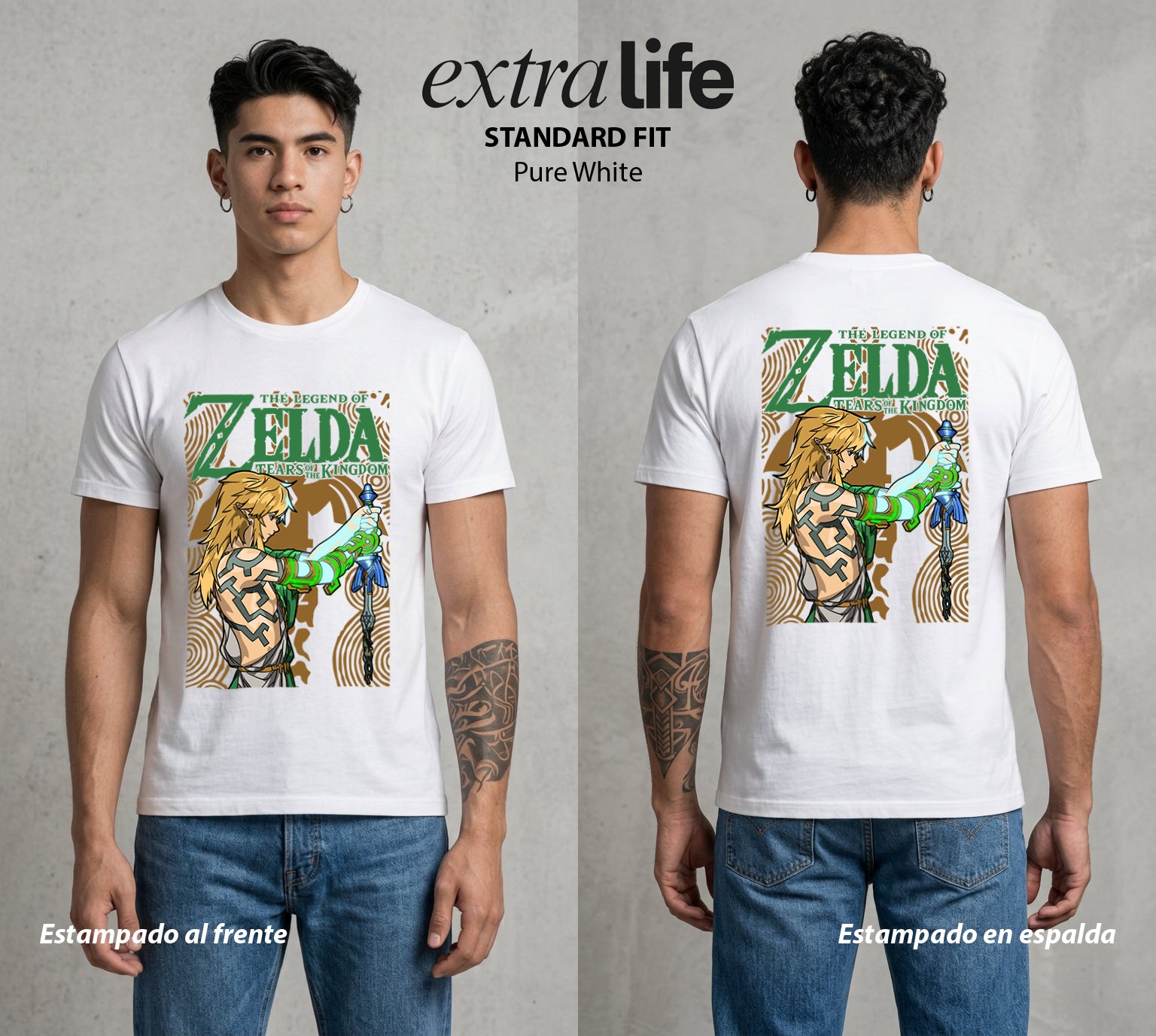 La Leyenda de la Princesa | El Portador del Triforce #04299 - Playera Standard Fit | Pure White - Foto en modelo