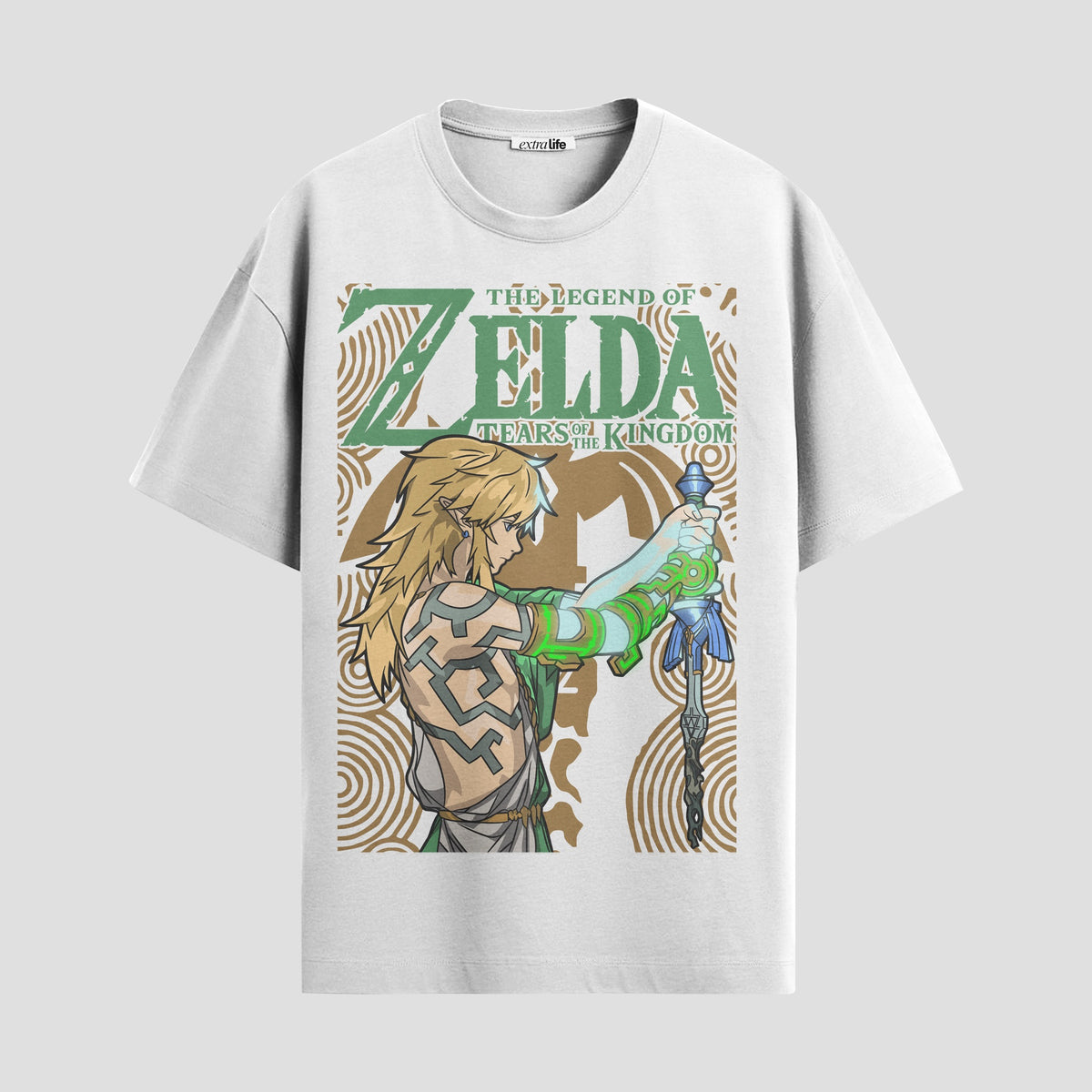 Playera urbana de anime y gaming ExtraLife MX, corte Classic Premium unisex ligero y transpirable en color Deep Black y Pure White, ropa de uso diario para gym y casual.
