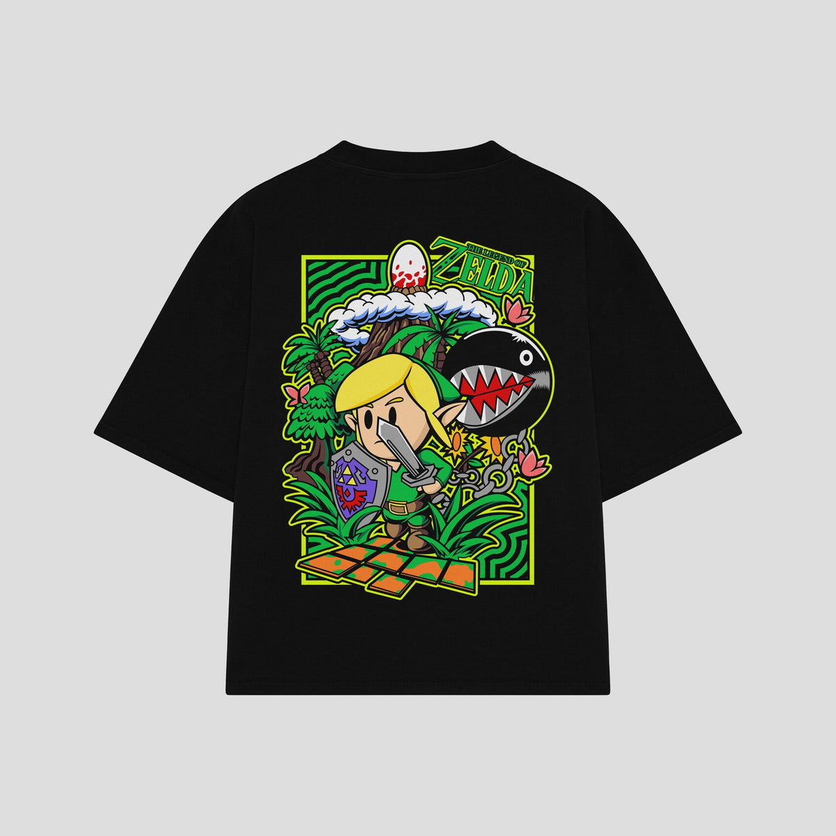 Playera streetwear premium de anime y gaming ExtraLife MX, corte oversized drop shoulder ligero y fresco en color Deep Black y Off-White, moda urbana mexicana de culto.
