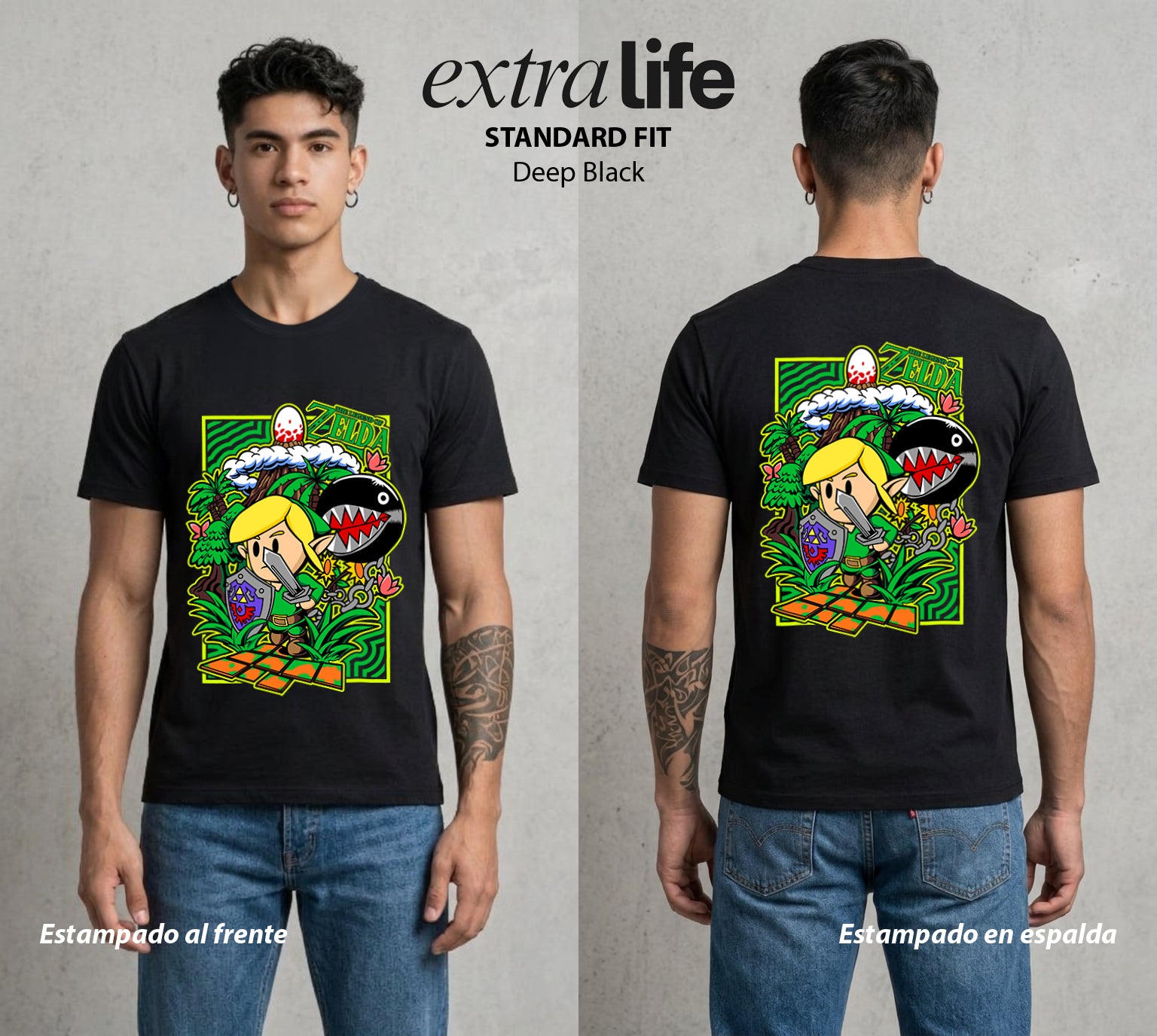 La Leyenda de la Princesa | El Elegido de la Espada #04300 - Playera Standard Fit | Deep Black - Foto en modelo