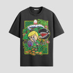 Playera urbana de anime y gaming ExtraLife MX, corte Standard Fit unisex ligero y transpirable en color Deep Black y Pure White, ropa de uso diario para gym y casual.