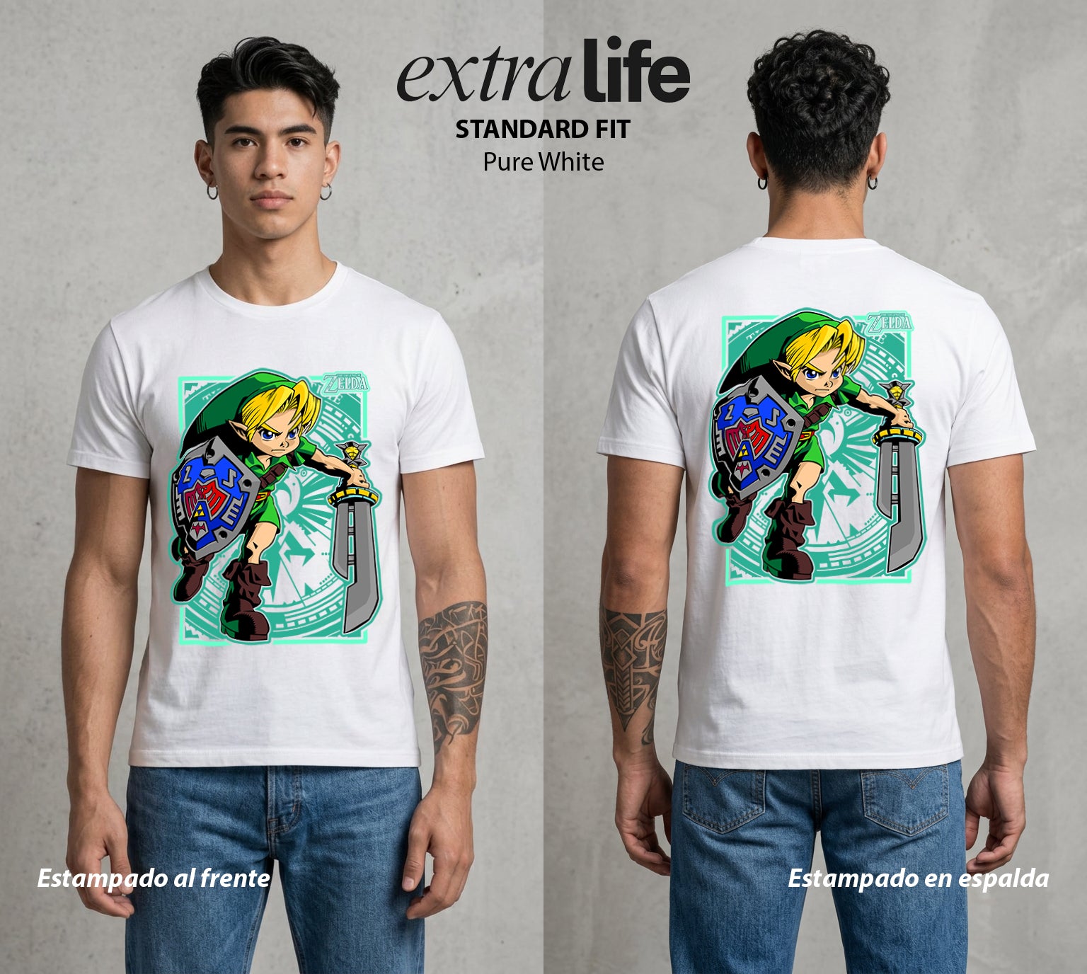 La Leyenda de la Princesa | El Campeon del Tiempo #04301 - Playera Standard Fit | Pure White - Foto en modelo