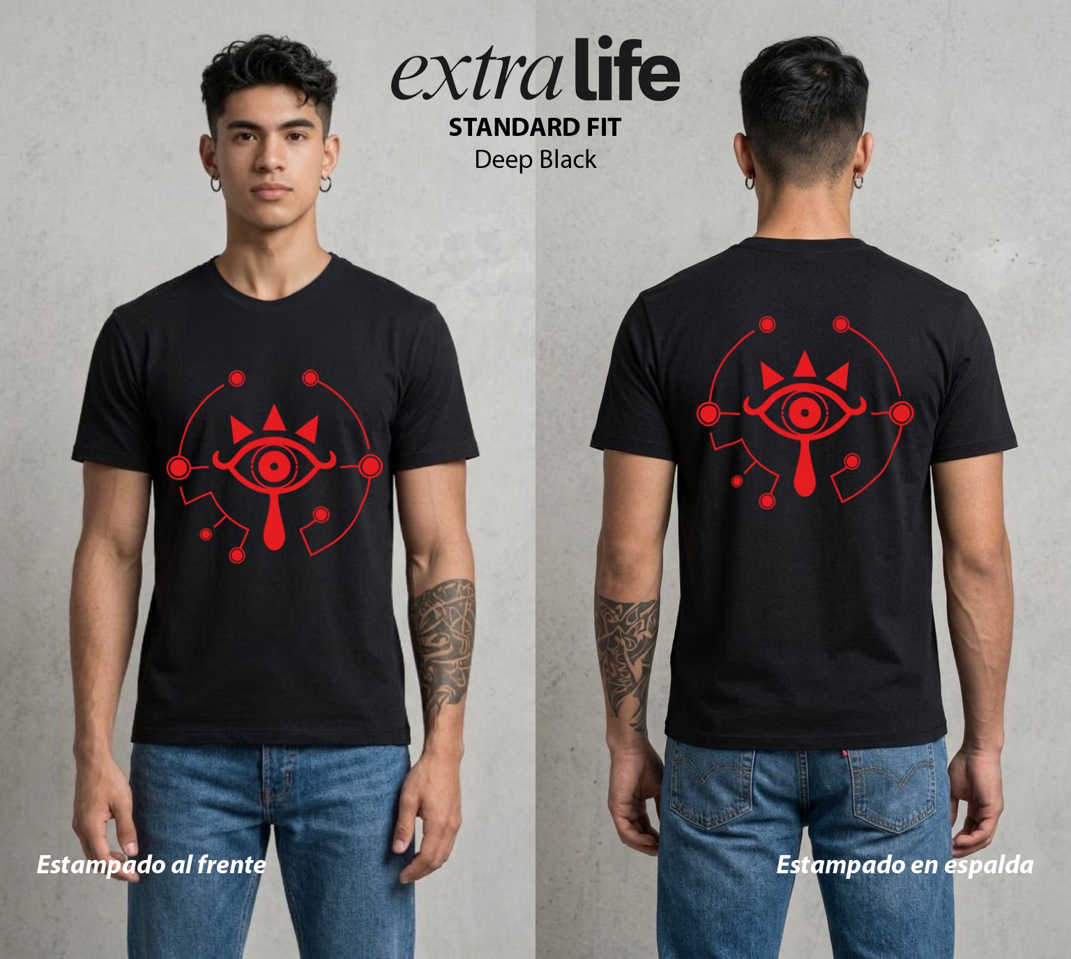 La Leyenda de la Princesa | La Princesa del Triforce #04305 - Playera Standard Fit | Deep Black - Foto en modelo