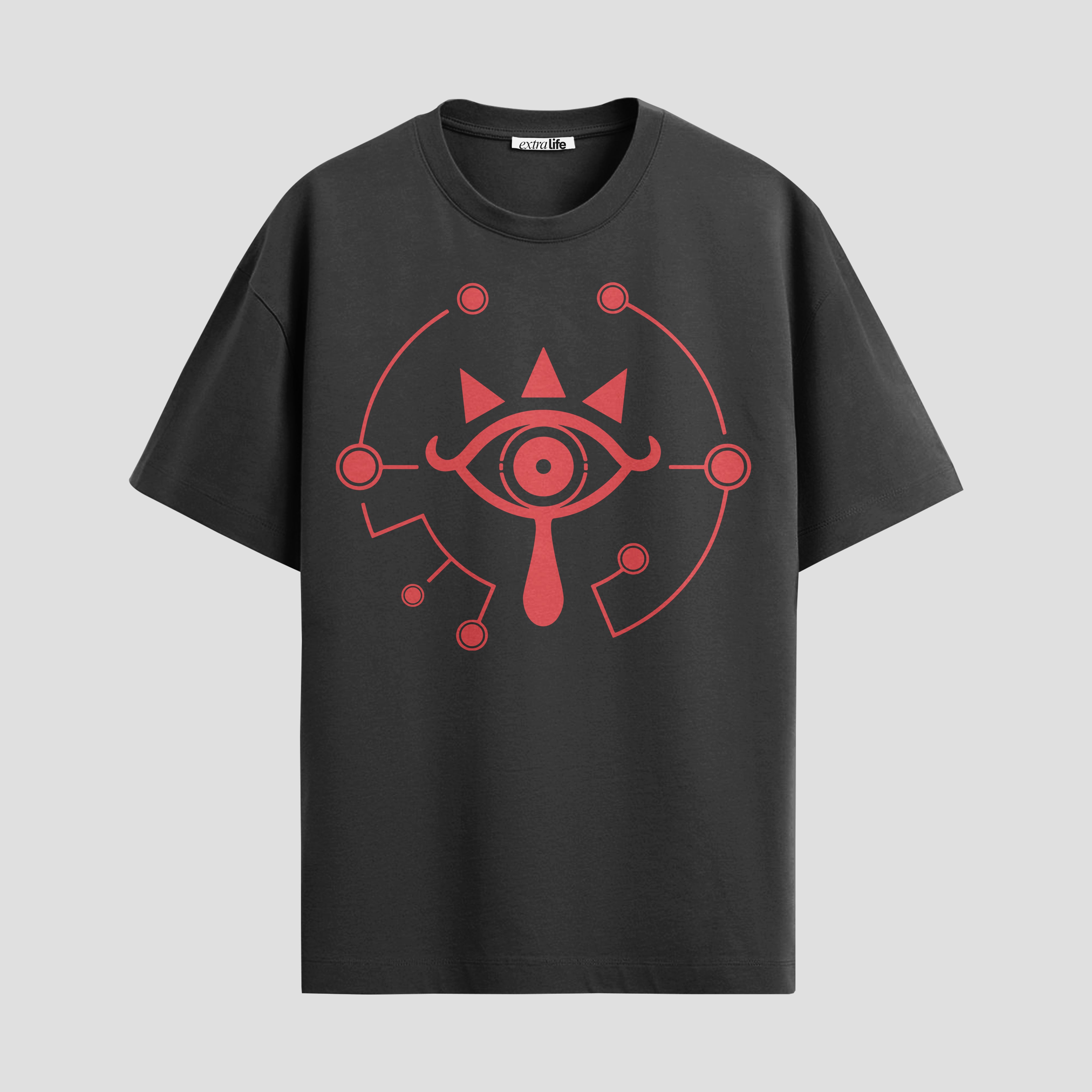 Playera urbana de anime y gaming ExtraLife MX, corte Standard Fit unisex ligero y transpirable en color Deep Black y Pure White, ropa de uso diario para gym y casual.